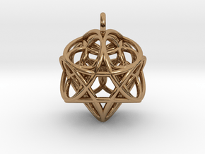 Flower of Life Fire Pendant in Polished Brass