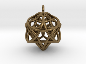 Flower of Life Fire Pendant in Natural Bronze