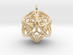 Flower of Life Fire Pendant in 14K Yellow Gold