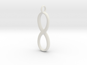 Earring infinity symbol in White Natural Versatile Plastic