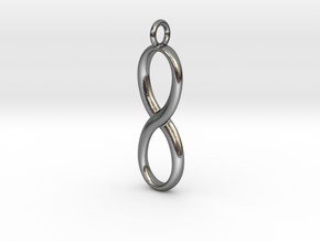 Earring infinity symbol in Polished Silver