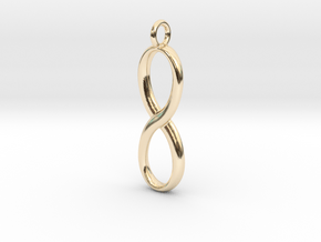 Earring infinity symbol in 14k Gold Plated Brass