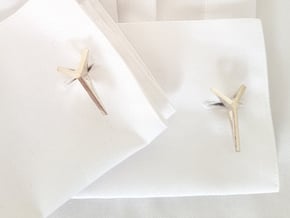 YOUNIVERSAL Origami 3T Cufflinks. Sharp Chic in Natural Silver