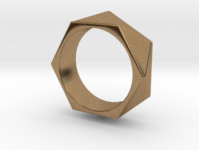 Faceted6 Sided Ring in Natural Brass: 4 / 46.5
