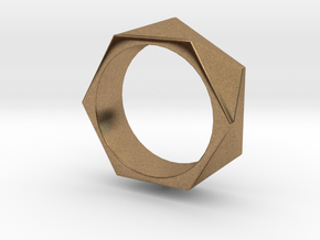 Faceted6 Sided Ring in Natural Brass: 10.5 / 62.75