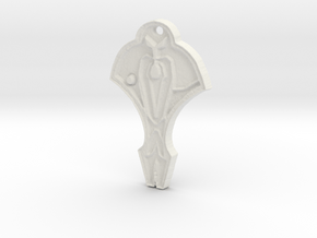 Cardassian Keychain or Pendant in White Natural Versatile Plastic