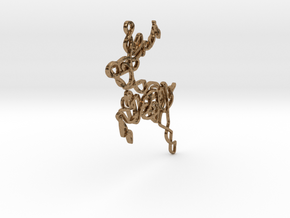 Celtic Knotted Reindeer Pendant/Ornament in Natural Brass