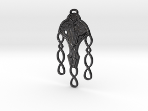 Cardassian Festoon Pendant in Polished and Bronzed Black Steel