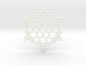 Merkaba Koch Fractal Snowflake in White Processed Versatile Plastic
