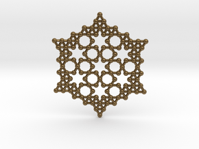 Merkaba Koch Fractal Snowflake in Polished Bronze
