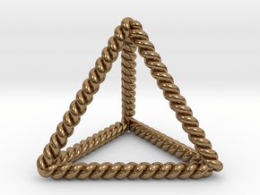 Twisted Tetrahedron LH 1.4"  in Natural Brass