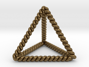 Twisted Tetrahedron LH 1.4"  in Natural Bronze