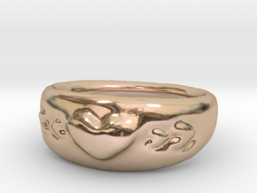 Heart Ring sz8 in 14k Rose Gold Plated Brass