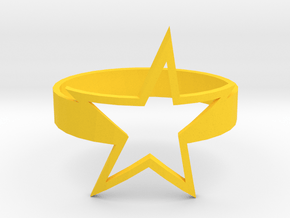 Star Ring in Yellow Processed Versatile Plastic