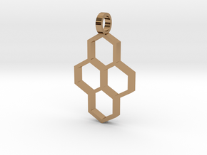 Hex Drop Necklace in Polished Brass