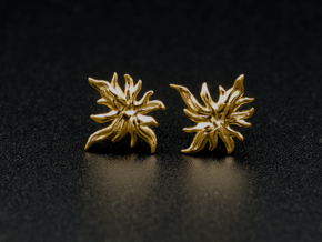 Delphinium Leaf Stud Earring in 18k Gold Plated Brass