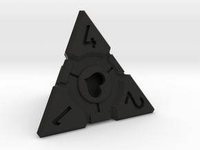 Companion Cube D4 - Portal Dice in Black Natural Versatile Plastic: Small