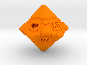 Companion Cube 10D10 (decader) - Portal Dice in Orange Processed Versatile Plastic: Small
