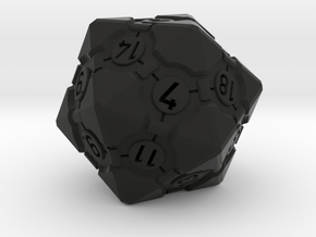 Companion Cube D20 - Portal Dice in Black Natural Versatile Plastic: Small