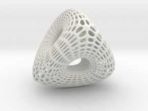 Voronoi Tri Ballrace in White Natural Versatile Plastic: Small
