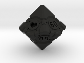 Spindown Companion Cube 10D10 - Portal Dice in Black Natural Versatile Plastic: Small