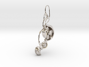 GLaDOS Earring in Rhodium Plated Brass
