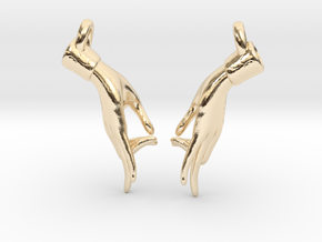 Hamsasyam Mudra Earrings (Open) in 14k Gold Plated Brass