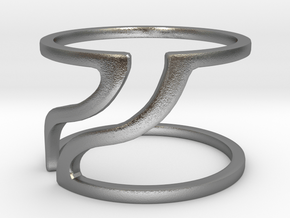 Line Break Bend Ring in Natural Silver: 4 / 46.5