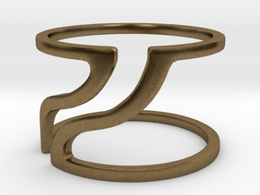 Line Break Bend Ring in Natural Bronze: 4 / 46.5