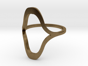 Line Kiss Bend Ring in Natural Bronze: 4 / 46.5