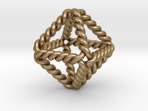 Twisted Octahedron LH 1"  in Polished Gold Steel