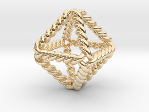 Twisted Octahedron LH 1"  in 14k Gold Plated Brass