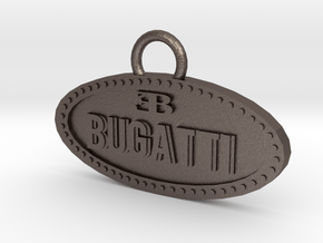 Bugatti keychain in Polished Bronzed Silver Steel