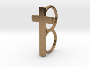 Double Cross Ring in Natural Brass
