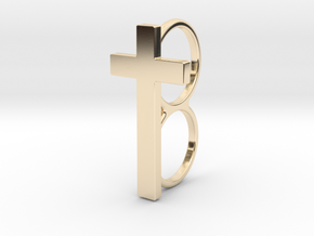Double Cross Ring in 14K Yellow Gold