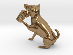 Drinking dog in Natural Brass