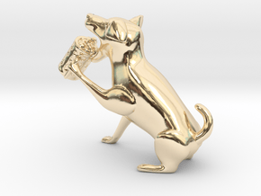 Drinking dog in 14K Yellow Gold