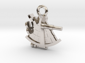 Sextant in Rhodium Plated Brass