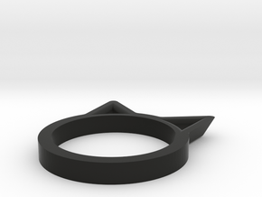 Cat Ring in Black Premium Versatile Plastic: 8 / 56.75