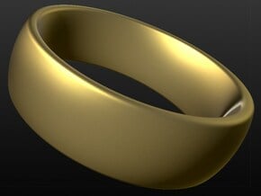 Wedding ring for female 16mm in 18k Gold Plated Brass