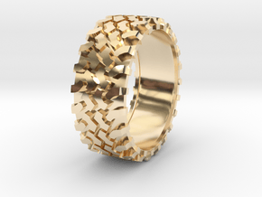 4x4 All road ring in 14k Gold Plated Brass: 11.5 / 65.25