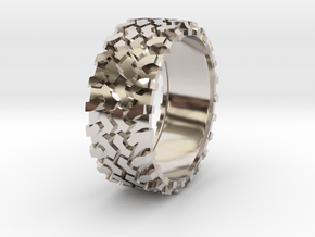 4x4 All road ring in Rhodium Plated Brass: 11.5 / 65.25