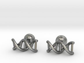DNA helix cufflinks in Natural Silver