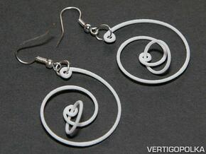 Spiral Earrings in White Natural Versatile Plastic