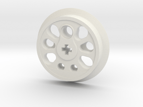 Large Boxpok Flanged Driver - No Traction Groove in White Premium Versatile Plastic