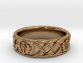 Scottish Thistle Ring in Polished Brass: 4.5 / 47.75