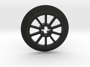 Medium Small Thin Train Wheel in Black Premium Versatile Plastic