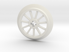 Medium sized Train Wheel in White Premium Versatile Plastic