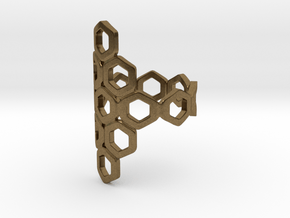 Bee Square 3T Ring in Natural Bronze: 4 / 46.5