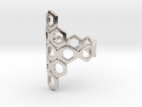 Bee Square 3T Ring in Rhodium Plated Brass: 4 / 46.5